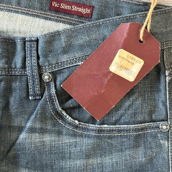 Raven Denim Vic Slim Straight Denim Jeans in Alloy Size 33 x 34 NWT $199 - Picture 11 of 11